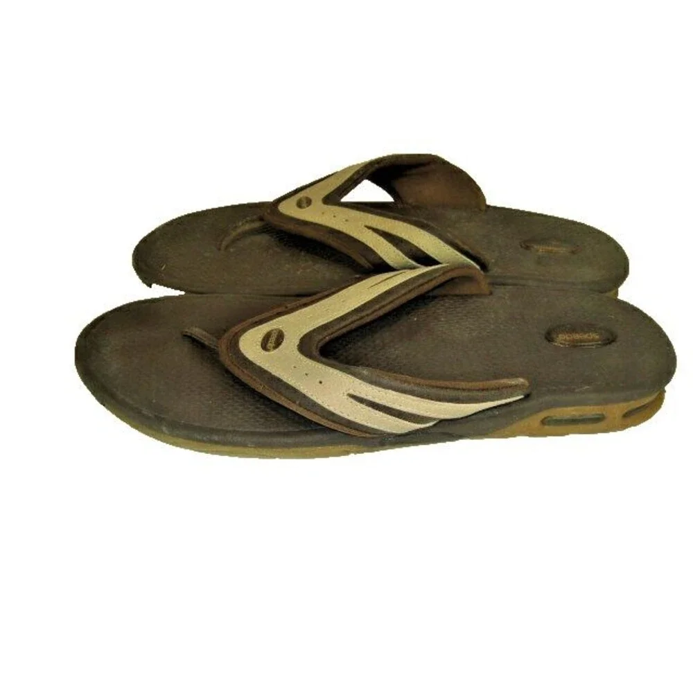 Mens Speedo Brown Slides Thongs  Beach Swim Sandals Shoes sz 12